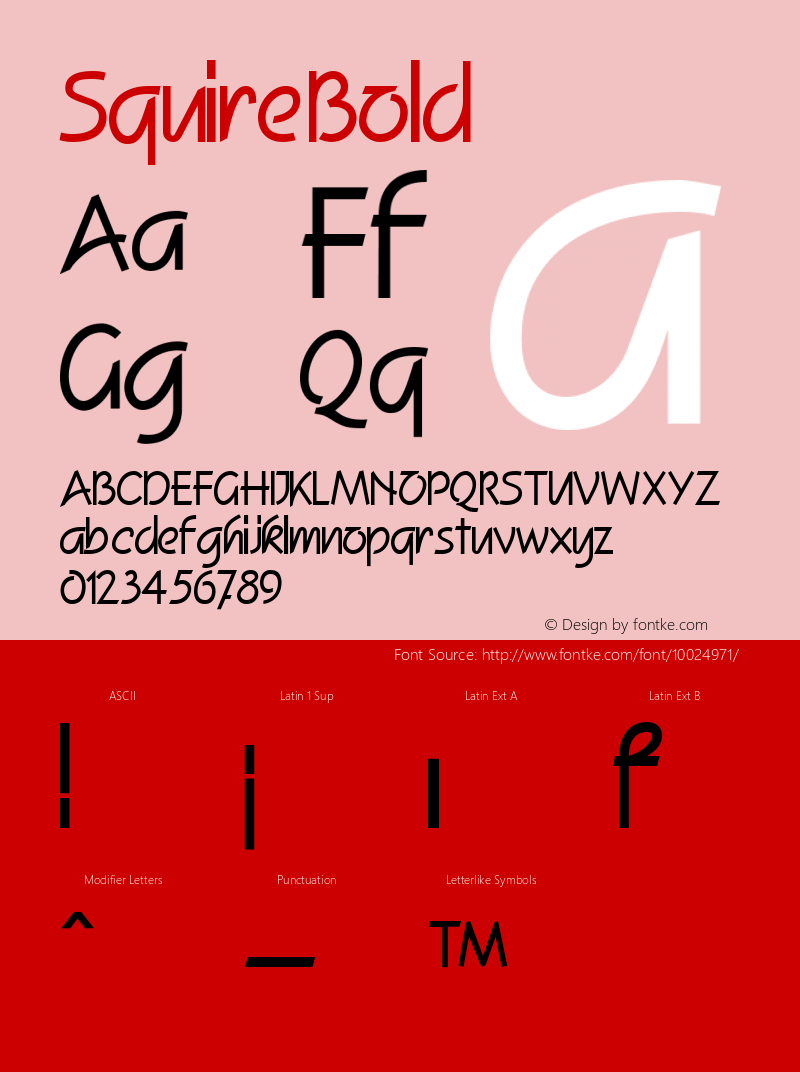 Squire Bold 001.003 Font Sample