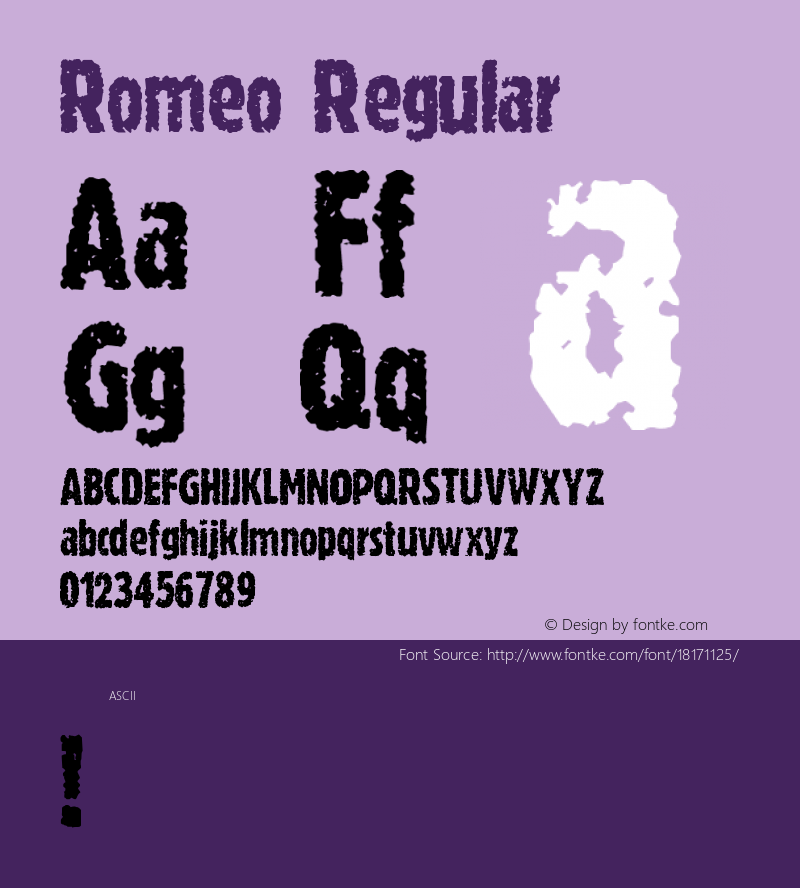 Romeo Regular Version 1.0 Font Sample
