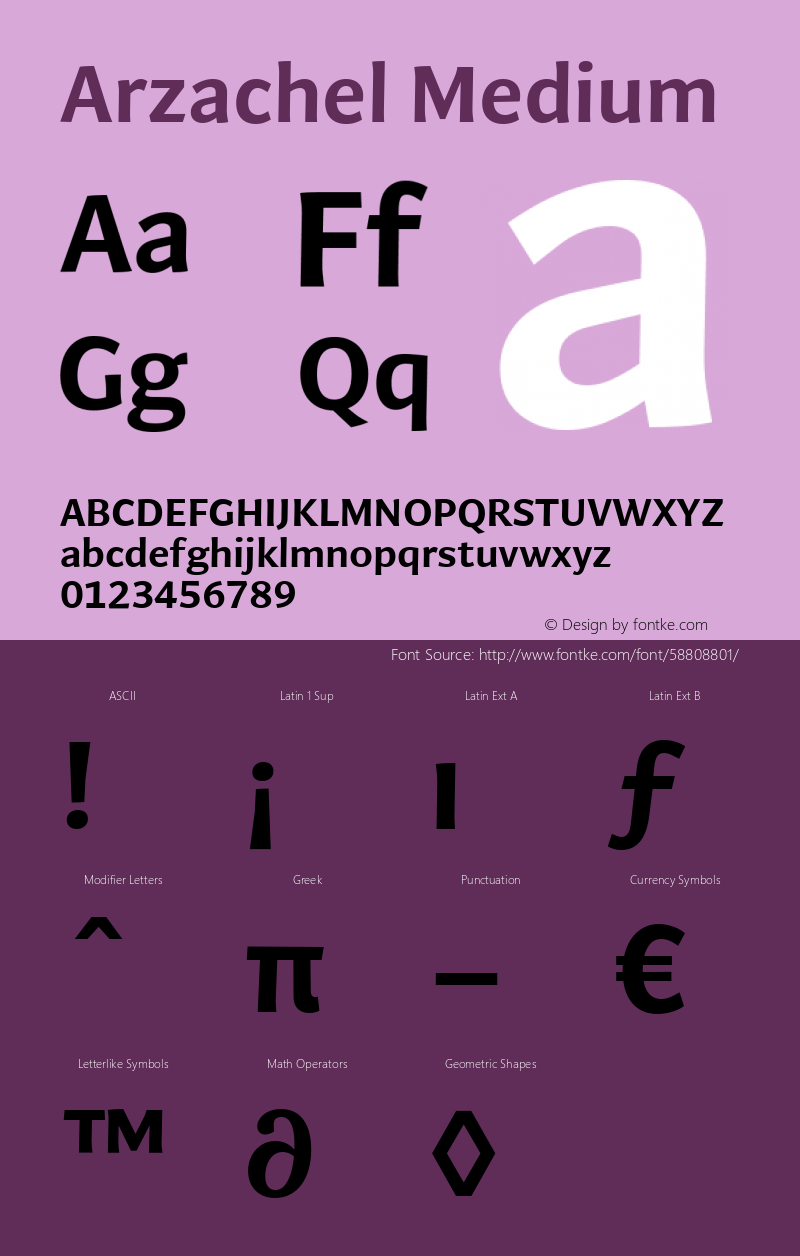 Arzachel Medium 1.000 Font Sample