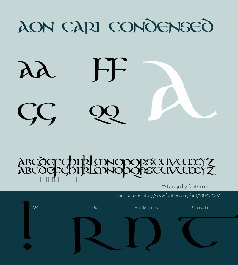 Aon Cari Condensed 001.000 Font Sample