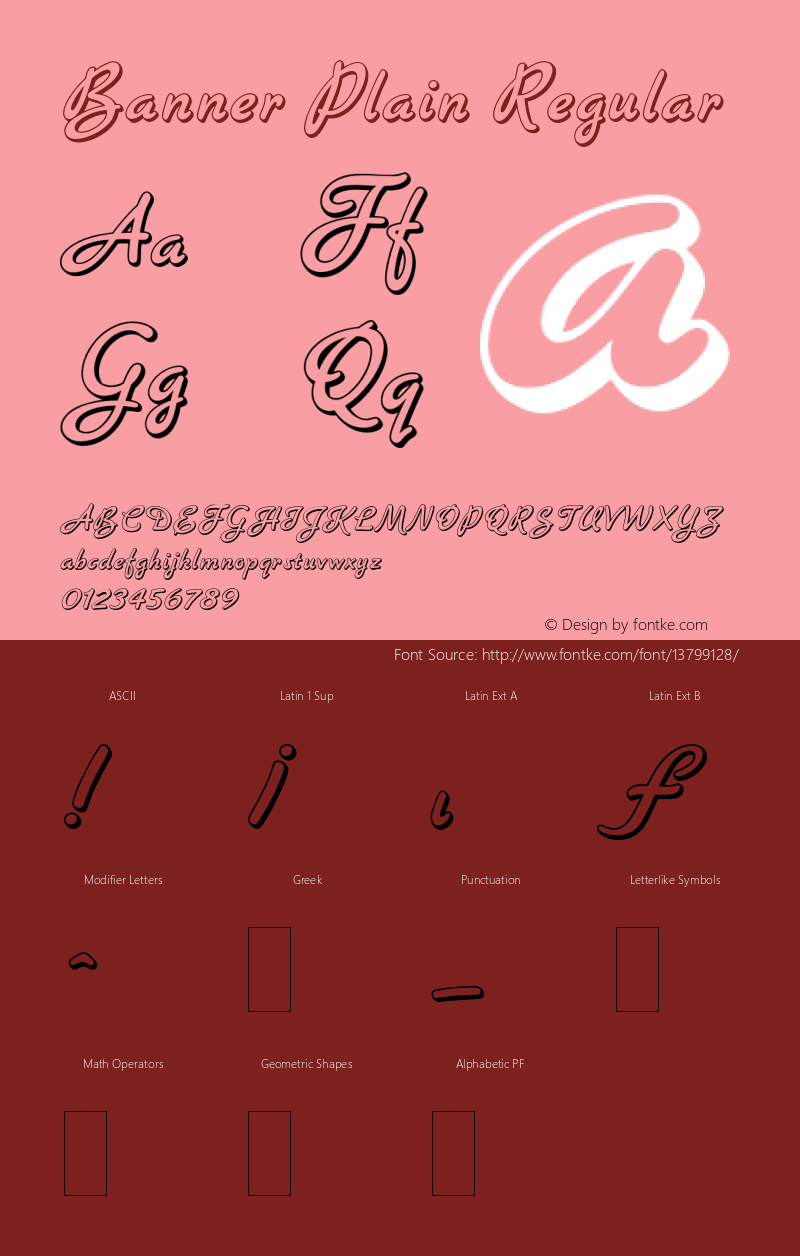 Banner Plain Regular 001.001 Font Sample