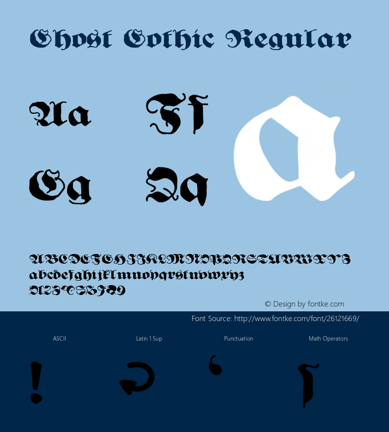 Ghost Gothic Macromedia Fontographer 4.1.4 11/27/01 Font Sample