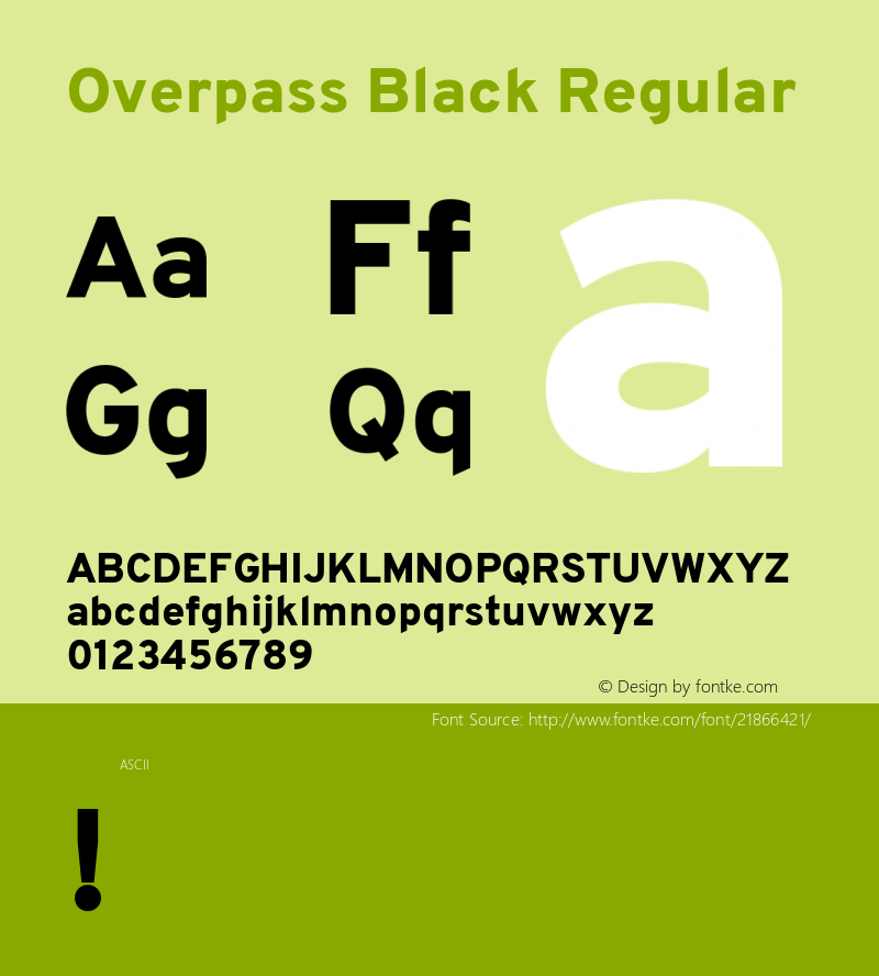 OverpassBlack Version 1.0 Font Sample