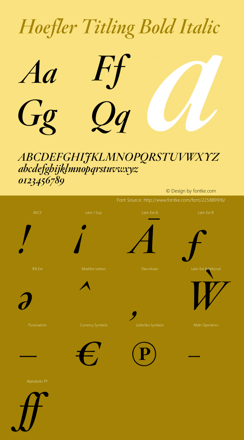 Hoefler Titling Bold Italic Version 1.301图片样张