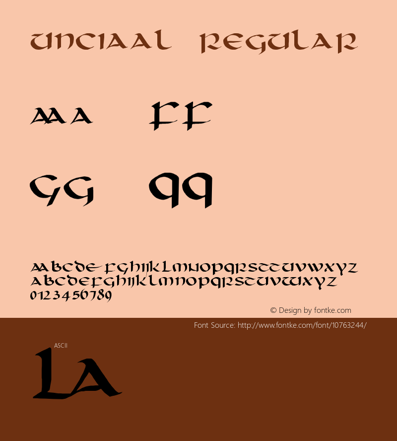 unciaal Regular Version 1.0 Font Sample