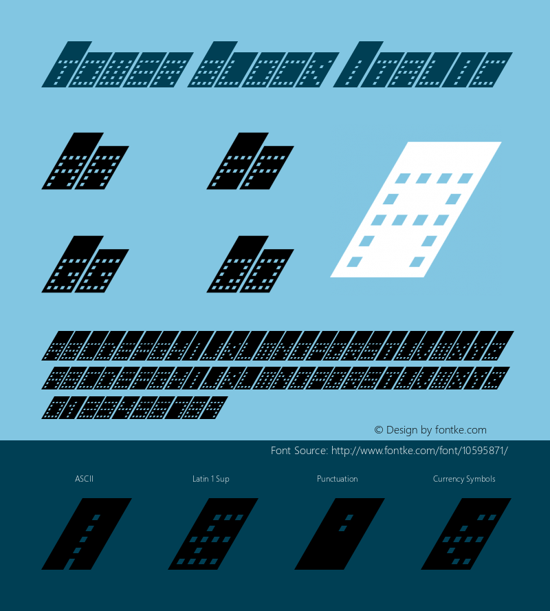 Tower Block Italic Version 1.00 September 18, 2014, initial release Font Sample