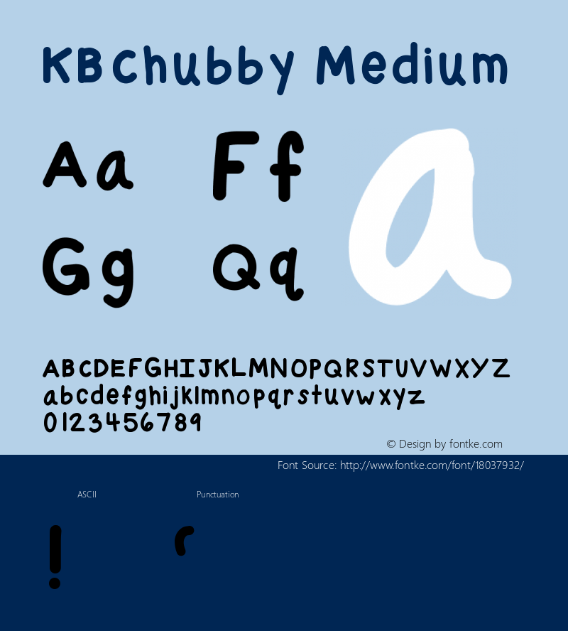 KBChubby Medium Version 001.000 Font Sample