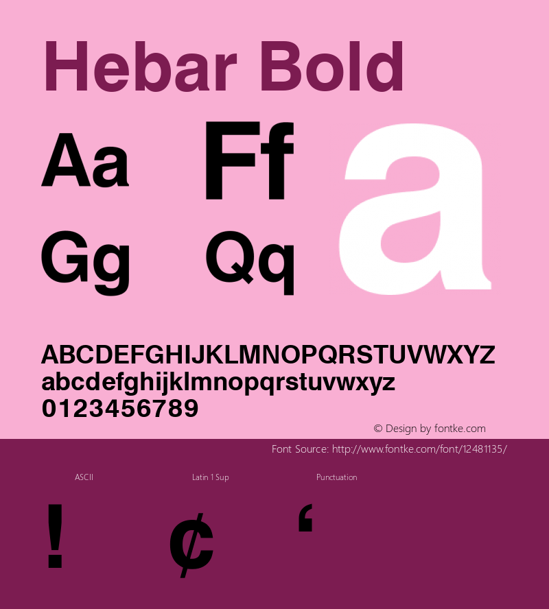 Hebar Bold 002.000 Font Sample