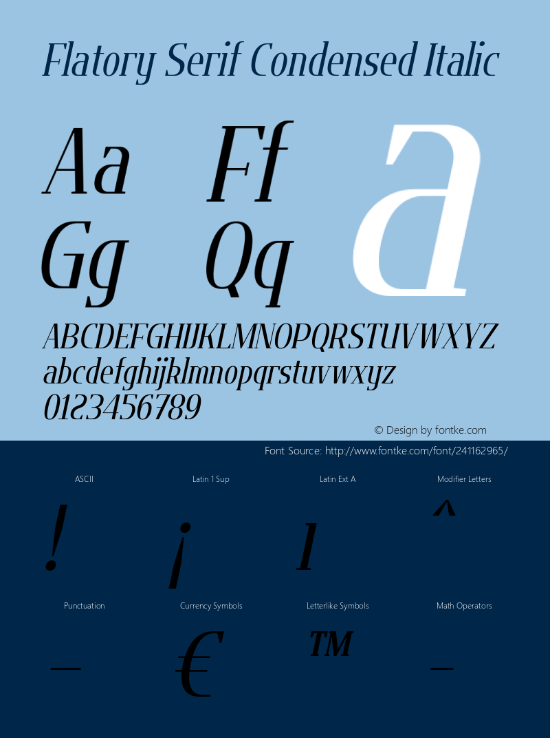 Flatory Serif Condensed Italic Version 1.00图片样张