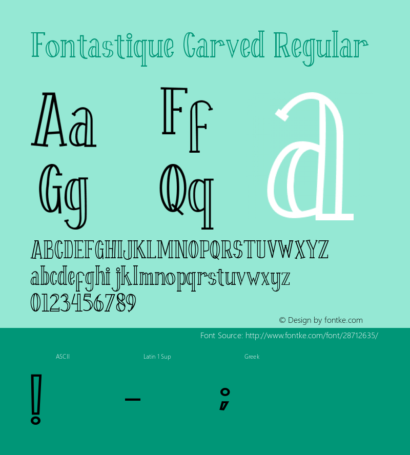 Fontastique Carved Version 1.00;February 27, 2019;FontCreator 11.5.0.2422 64-bit Font Sample