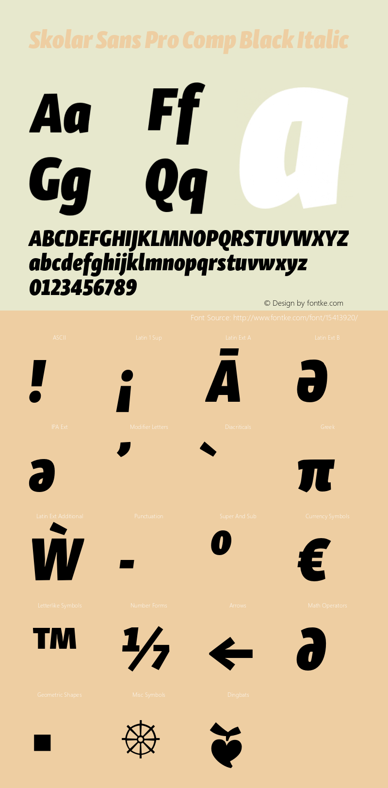 Skolar Sans Pro Comp Black Italic Version 1.000;PS 001.001;hotconv 1.0.56 Font Sample