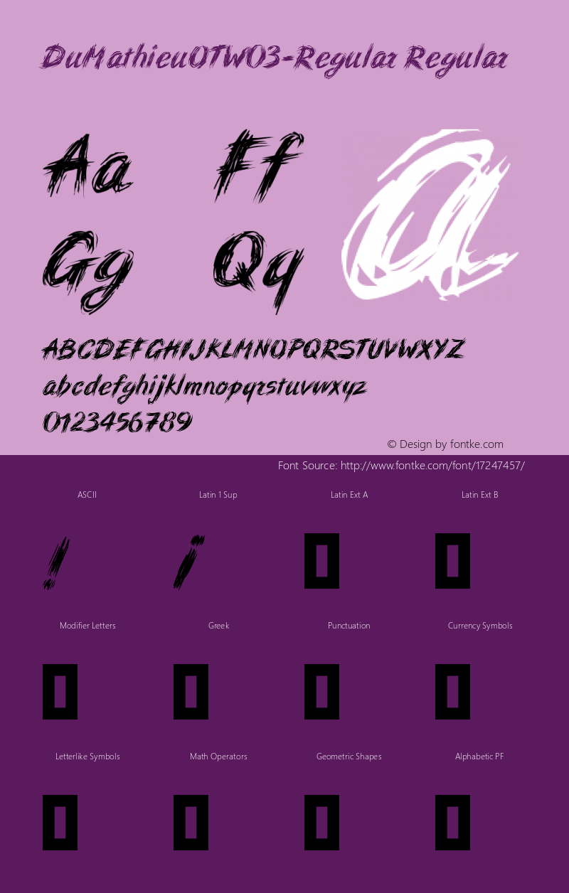 DuMathieuOTW03-Regular Regular Version 7.504 Font Sample