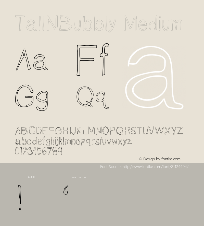 TallNBubbly Version 001.000 Font Sample