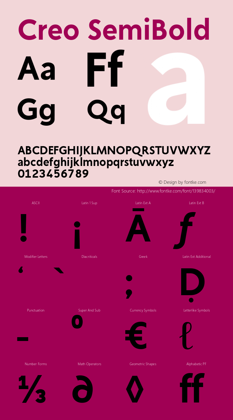 Creo SemiBold Version 1.00;October 24, 2019;FontCreator 11.5.0.2430 64-bit Font Sample