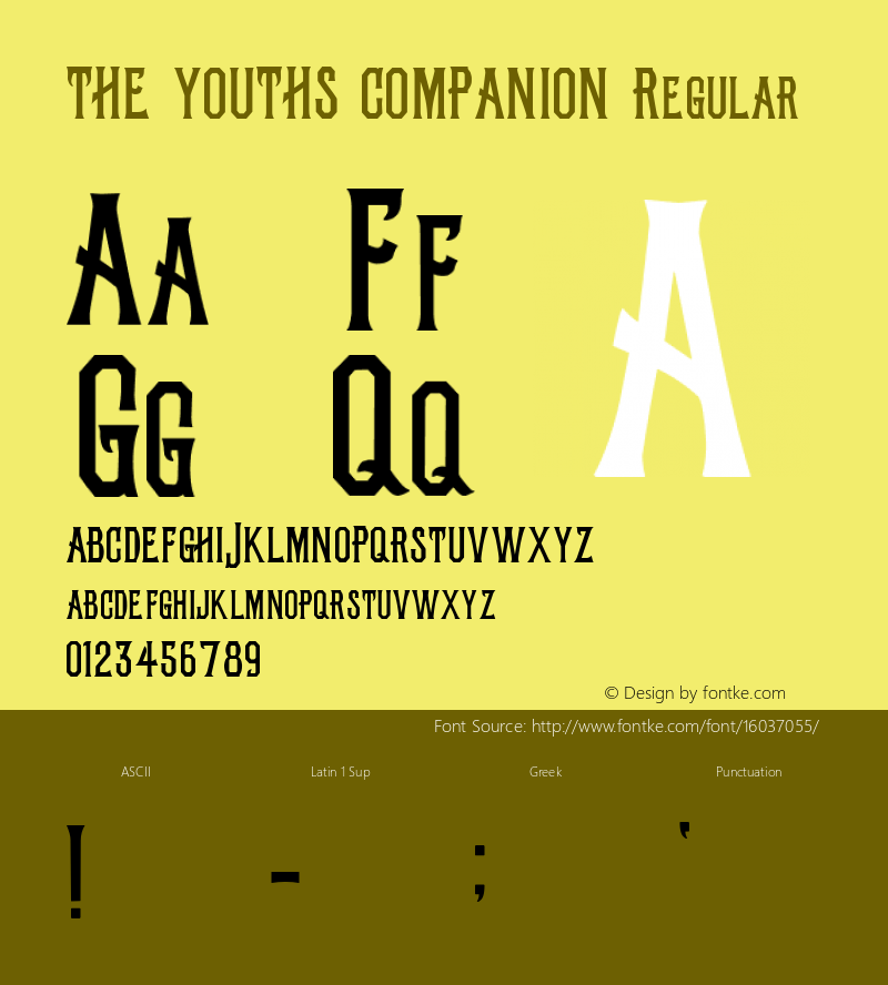 THE YOUTHS COMPANION Regular Version 1.000 2015 initial release Font Sample
