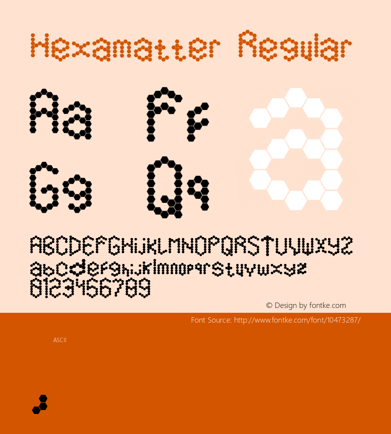 Hexamatter Regular Unknown Font Sample
