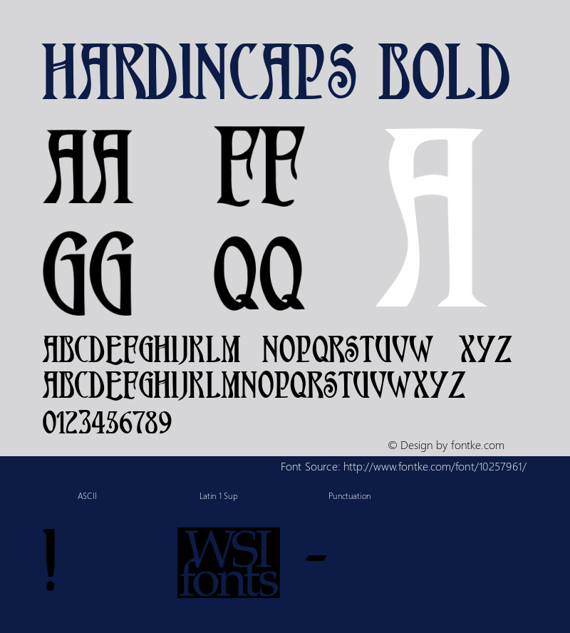 HardinCaps Bold Macromedia Fontographer 4.1.5 5/18/98 Font Sample