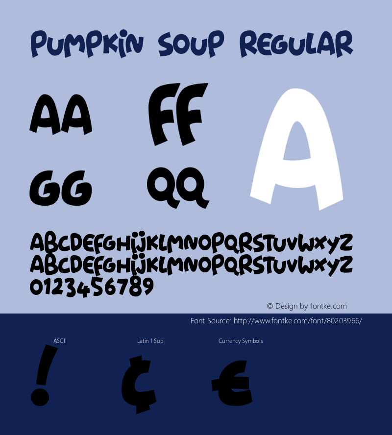 Pumpkin Soup Version 1.00;October 8, 2020;FontCreator 12.0.0.2567 64-bit Font Sample