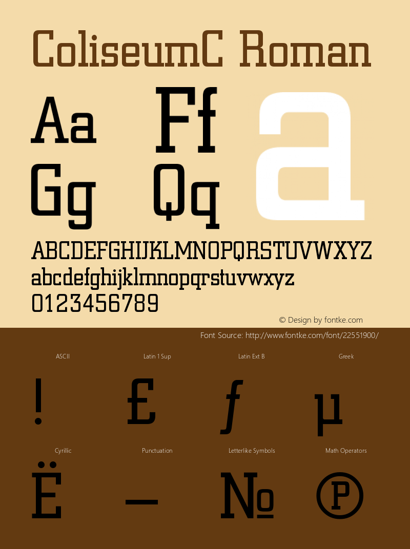 ColiseumC Version 001.000 Font Sample