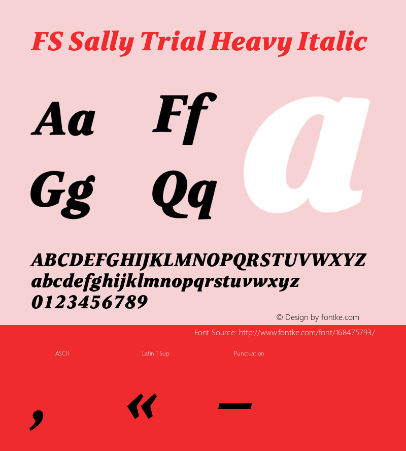 FSSally-HeavyItalic Trial Version 1.000图片样张