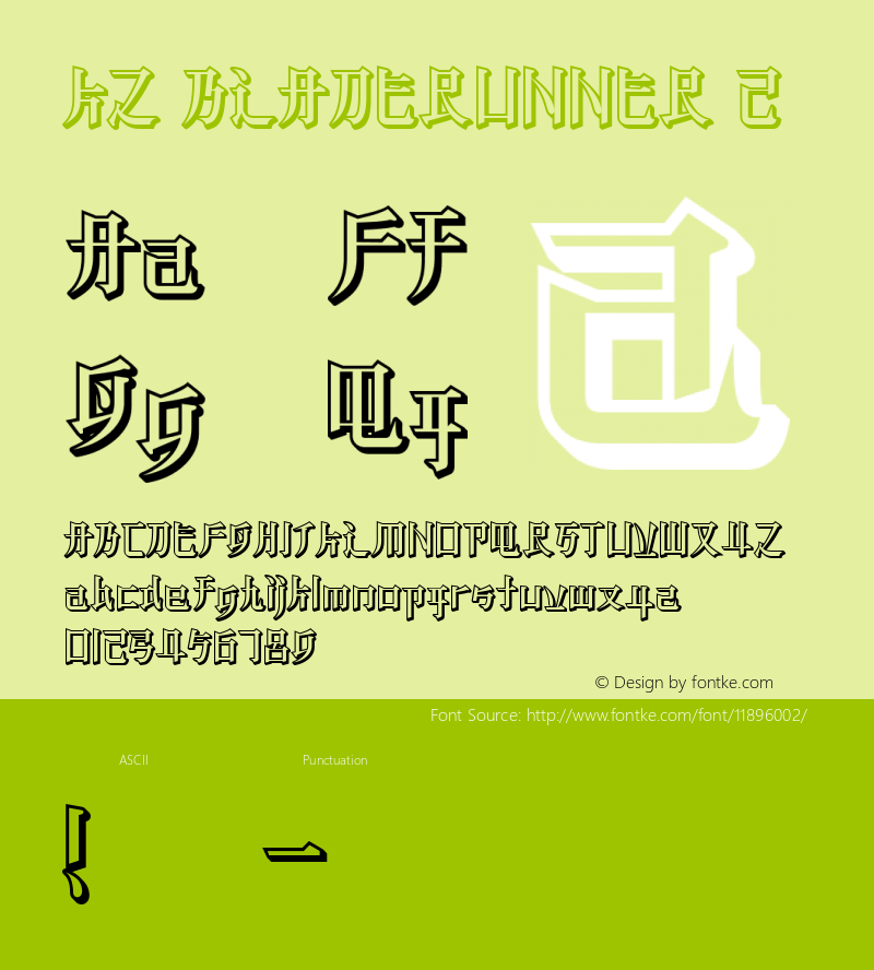 KZ BLADERUNNER 2 Macromedia Fon￿ographer 4.1J 09.6.28 Font Sample