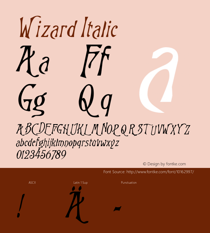 Wizard Italic Rev. 003.000 Font Sample