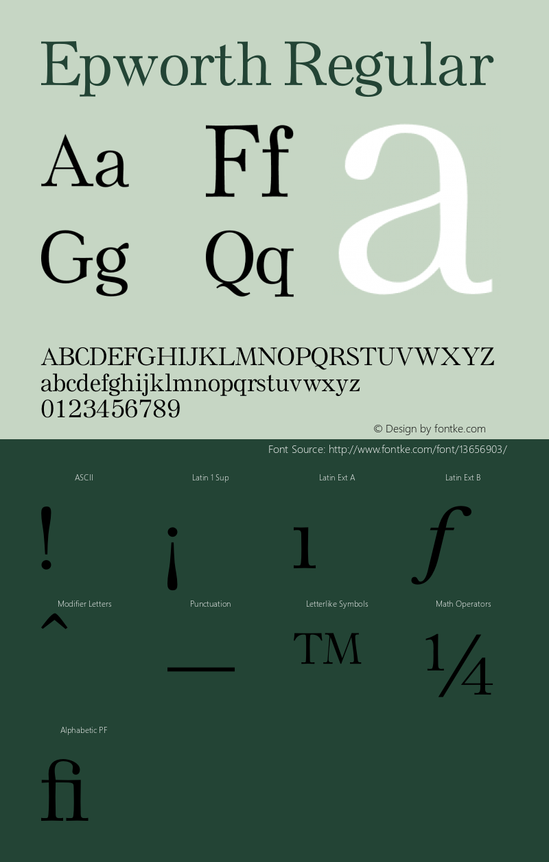 Epworth Regular 001.000 Font Sample