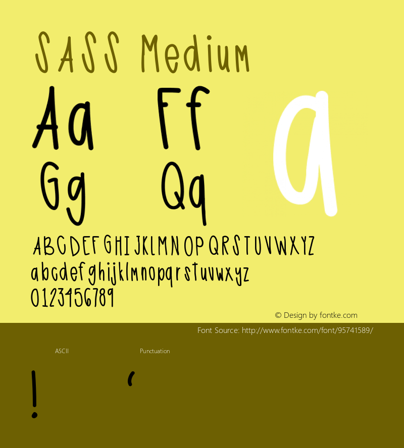 SASS Version 001.000 Font Sample
