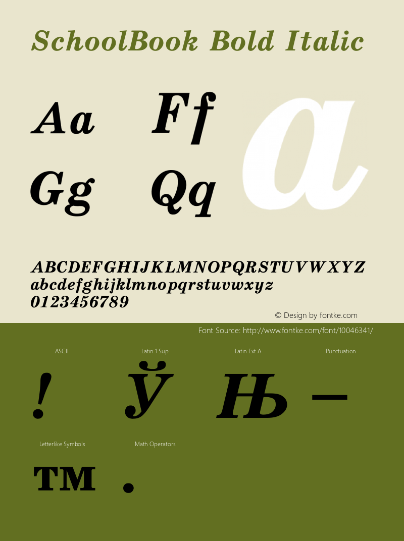 SchoolBook Bold Italic Converted from t:\SHT_____.BF1 by ALLTYPE Font Sample