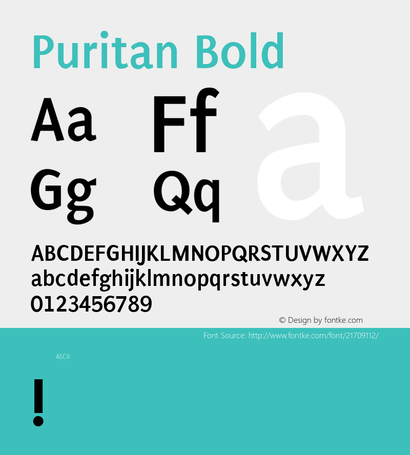 Puritan Version 1.0 Font Sample