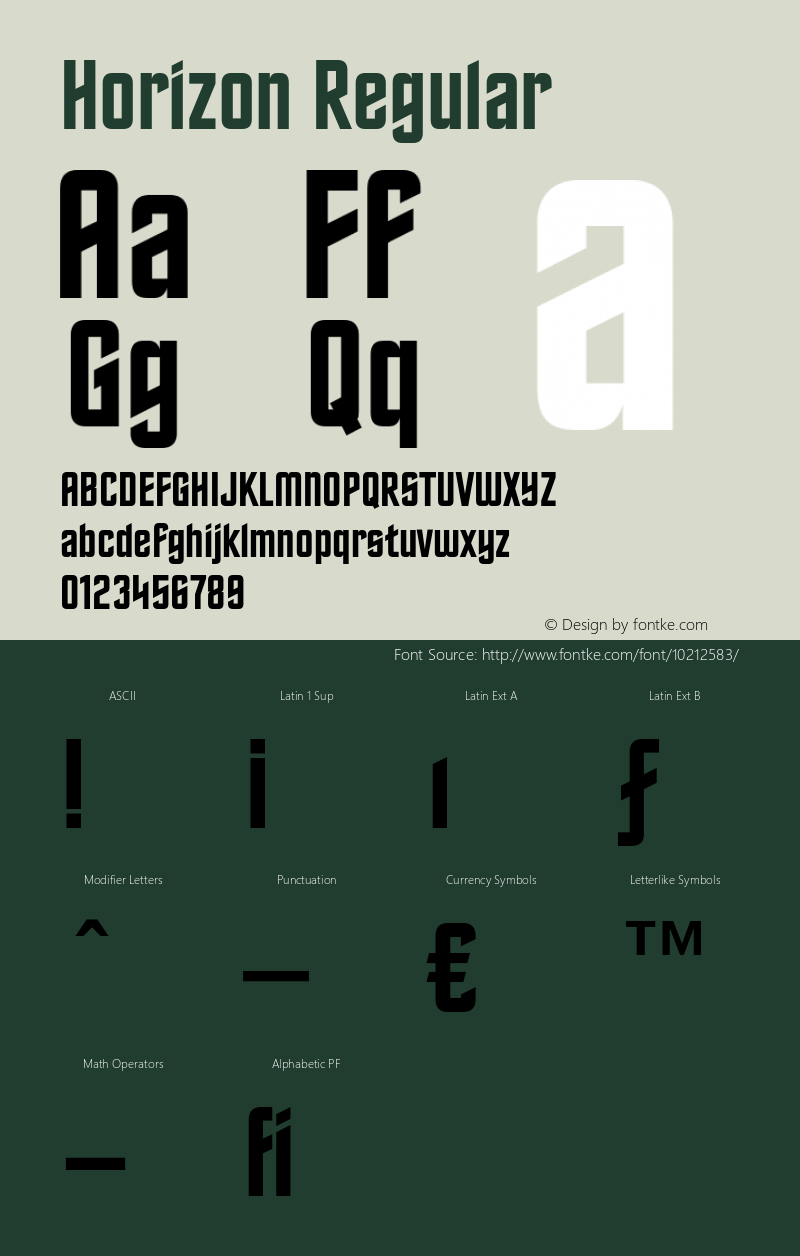 Horizon Regular 003.001 Font Sample