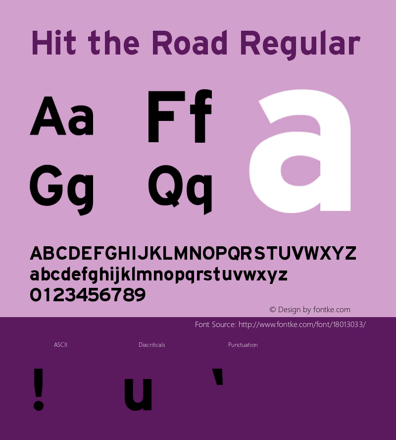Hit the Road Regular Version 1.00 Font Sample