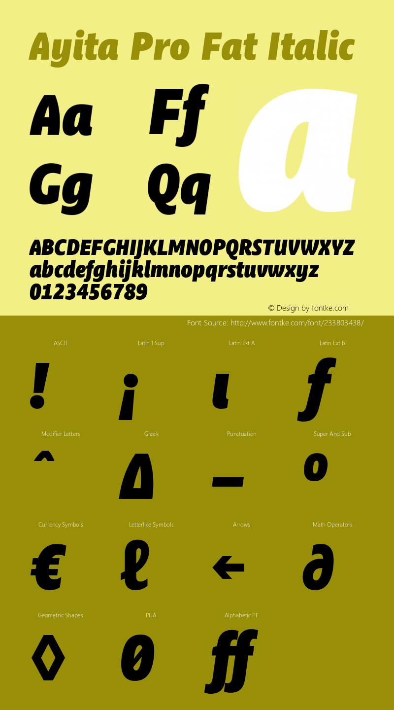AyitaProFat-Italic Version 1.0图片样张