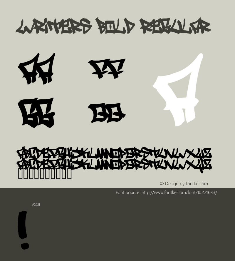 Writers bold Regular 1.00 Font Sample