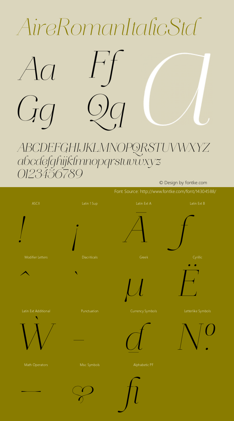 AireRomanItalicStd ☞ 1.000;com.myfonts.argentina-lian-types.aire.italic-std.wfkit2.3NuY Font Sample