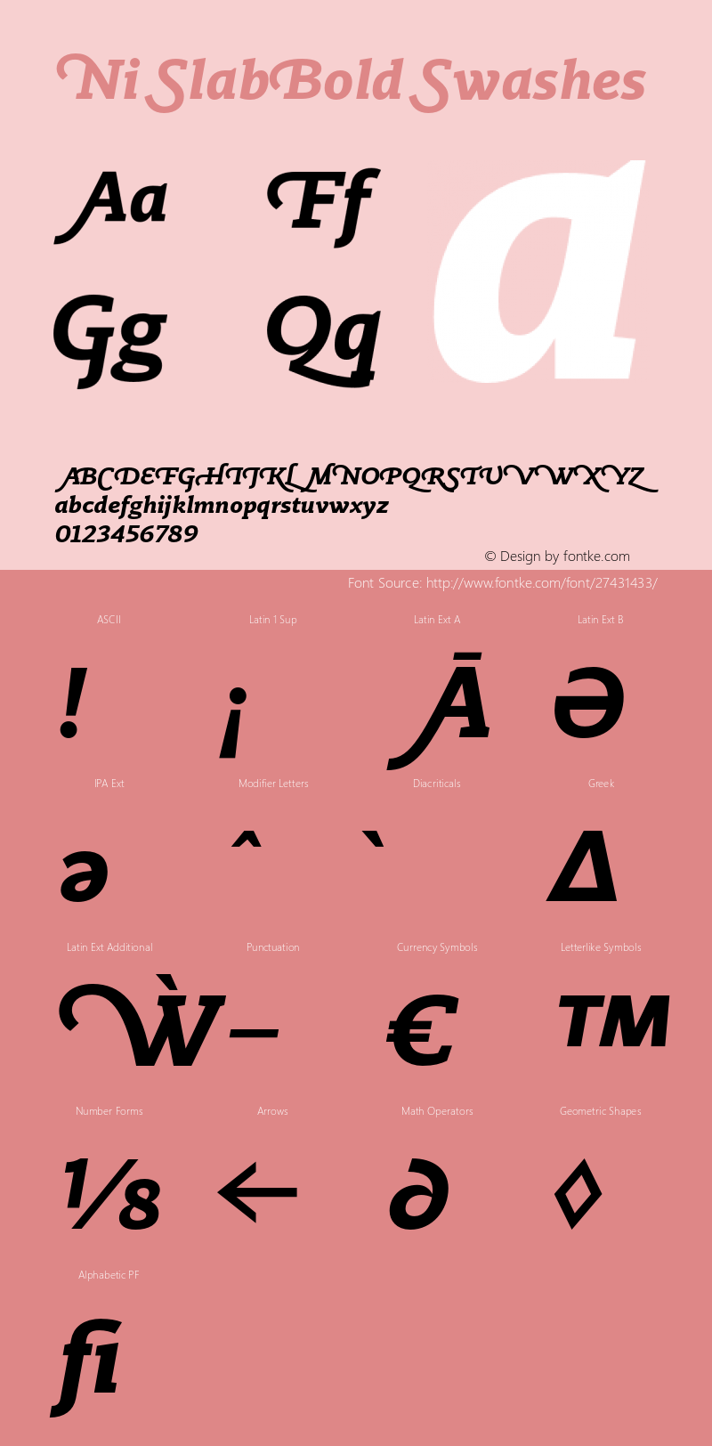 Ni Slab Bold Swashes Version 1.000;PS 001.000;hotconv 1.0.88;makeotf.lib2.5.64775 Font Sample