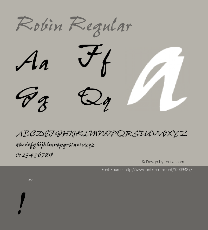 Robin Regular Unknown Font Sample