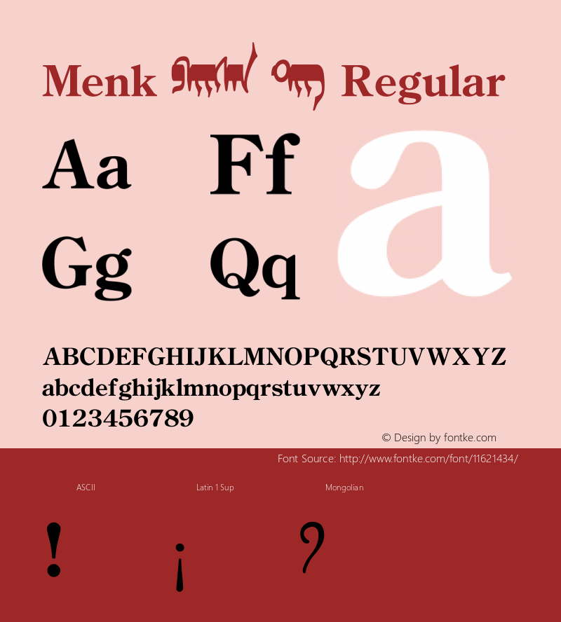 Menk   Regular Version 1.1 Font Sample