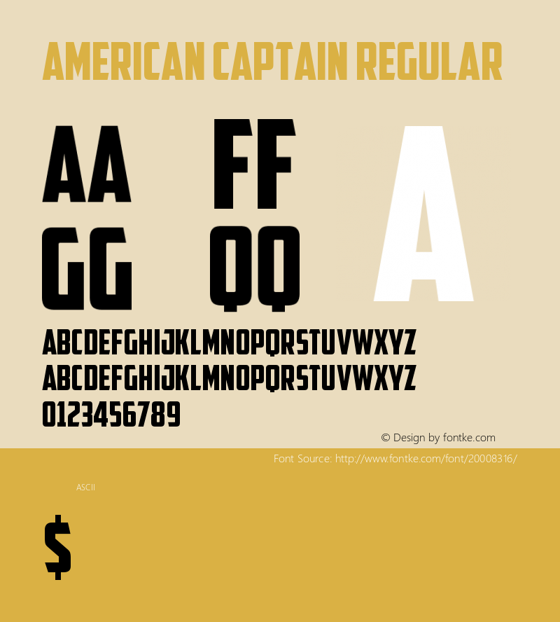 American Captain Version 1.0 Extracted by ASV http://www.buraks.com/asv Font Sample