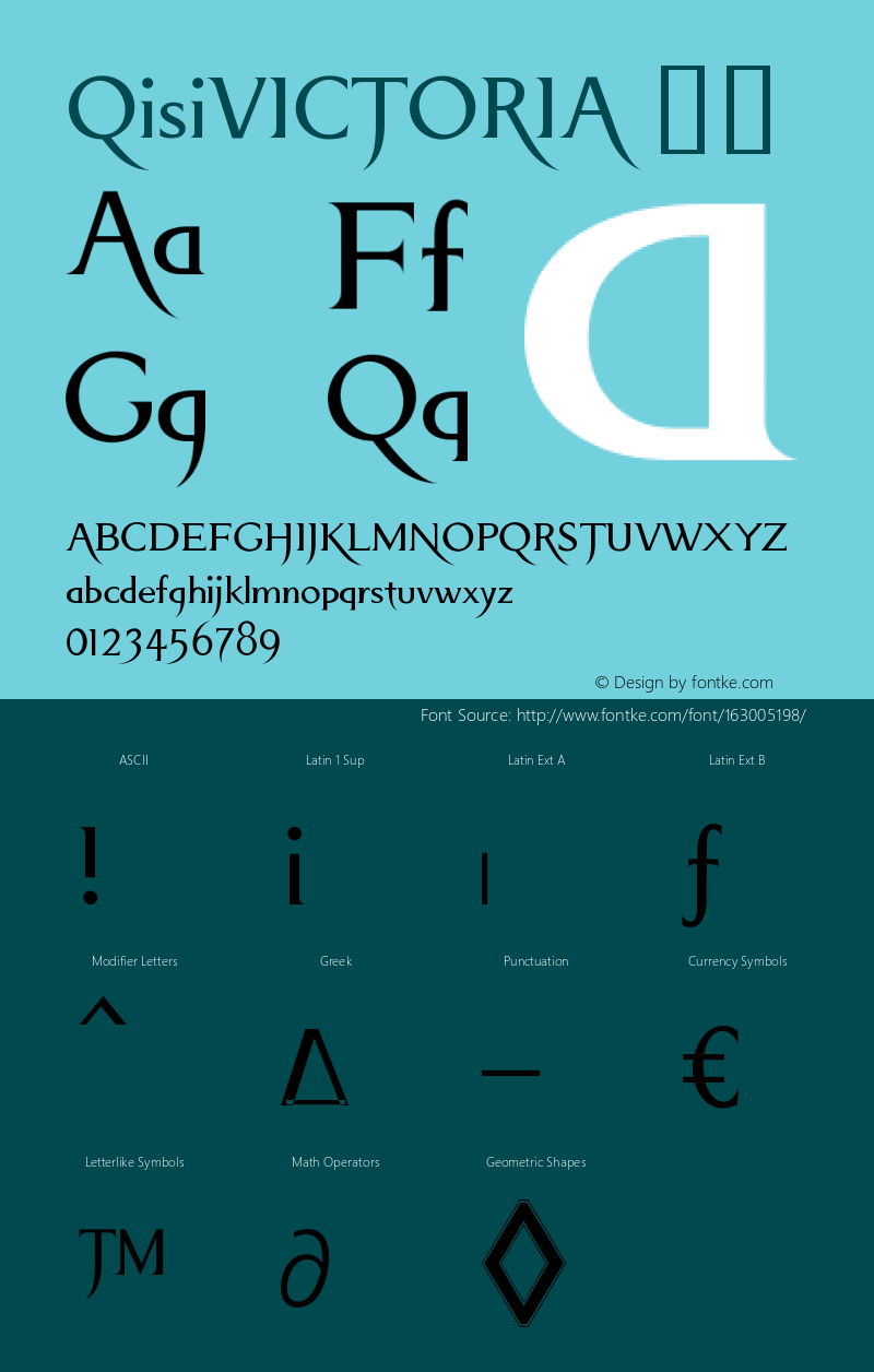 QisiVICTORIA 常规 Version 1.00 Font Sample