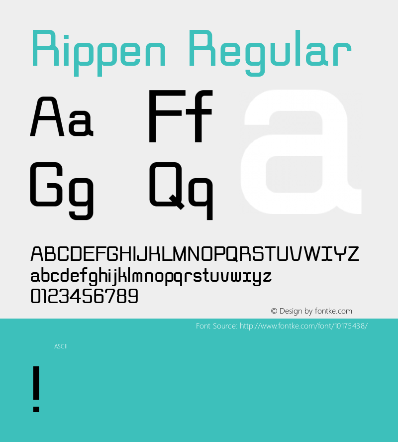 Rippen Regular Version 001.001 Font Sample