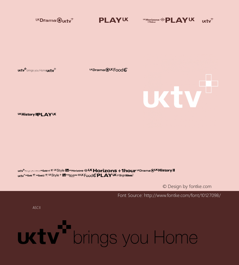 UKtv Family Logos Regular Unknown Font Sample