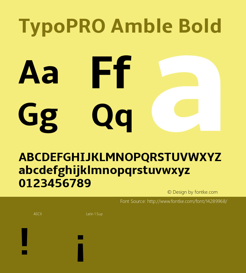 TypoPRO Amble Bold Version 1.00000; 2009 Font Sample