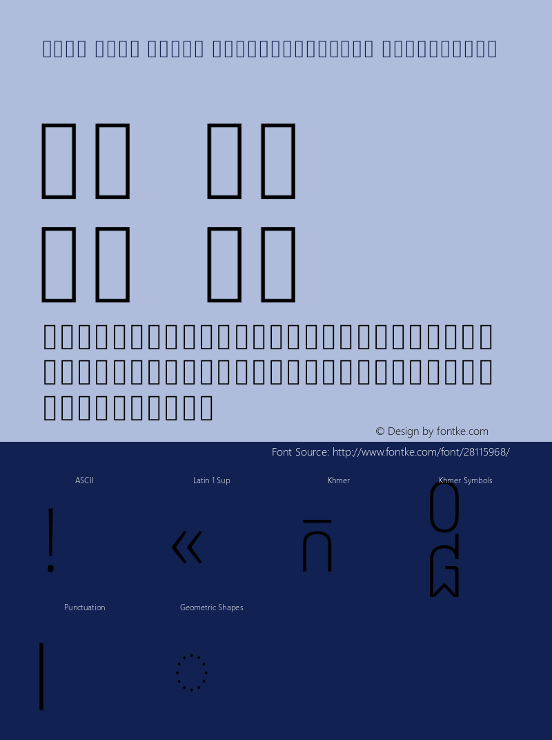 Noto Sans Khmer ExtraCondensed ExtraLight Version 2.001 Font Sample