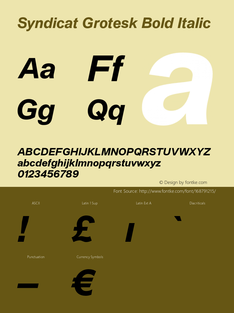Syndicat Grotesk Bold Italic Version 1.000 | DEMO图片样张