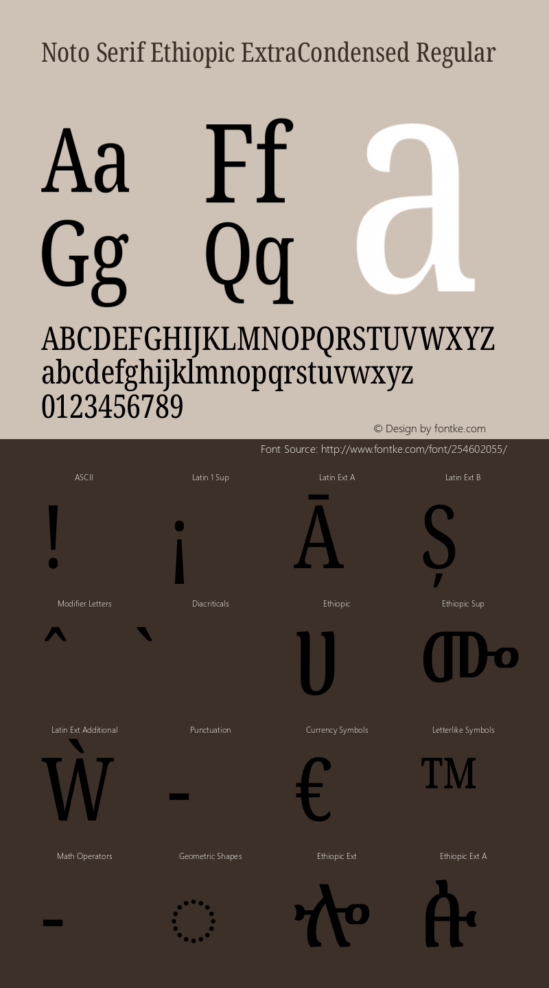 Noto Serif Ethiopic ExtraCondensed Regular Version 2.102图片样张