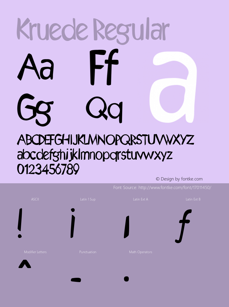 Kruede Regular Version 4.10 Font Sample