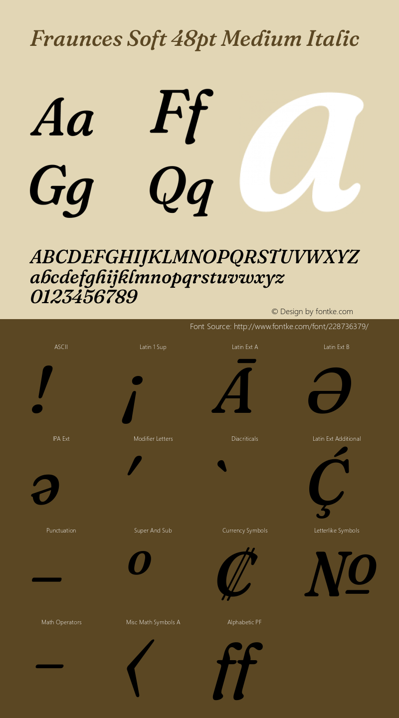 Fraunces Soft 48pt Medium Italic Version 1.000;[b76b70a41]图片样张