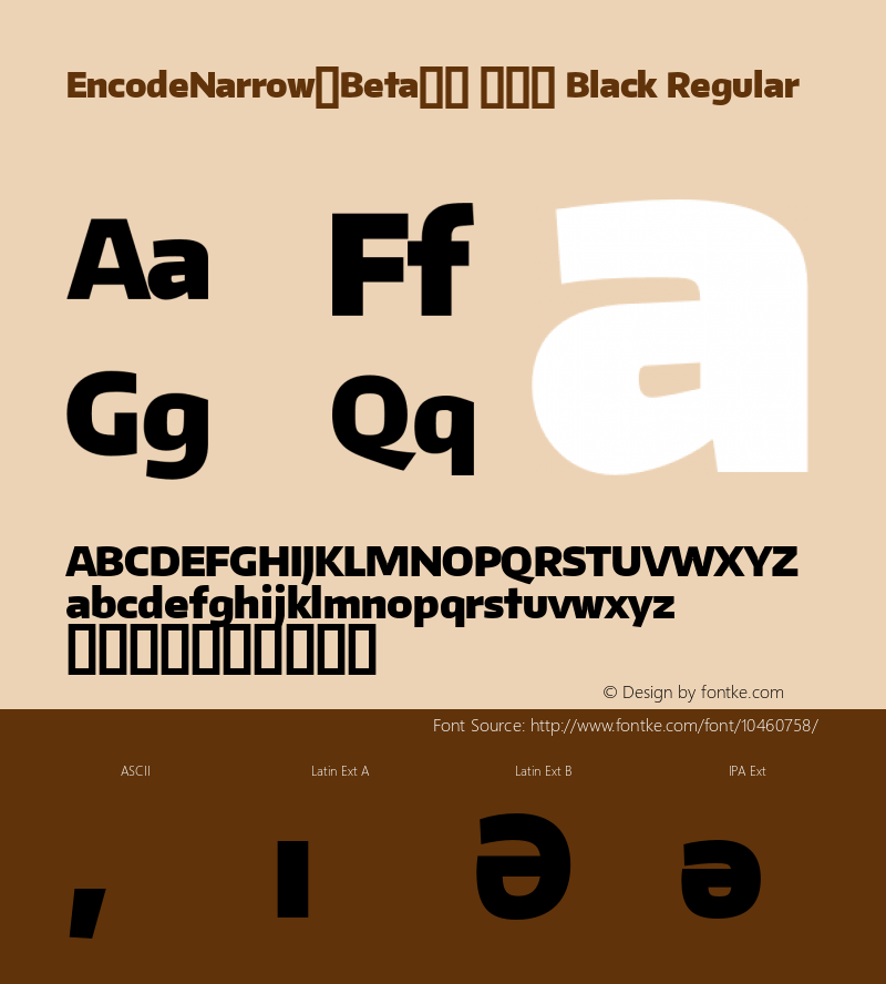 EncodeNarrow-Beta34 900 Black Regular Version 1.001;PS 001.001;hotconv 1.0.70;makeotf.lib2.5.58329 DEVELOPMENT Font Sample