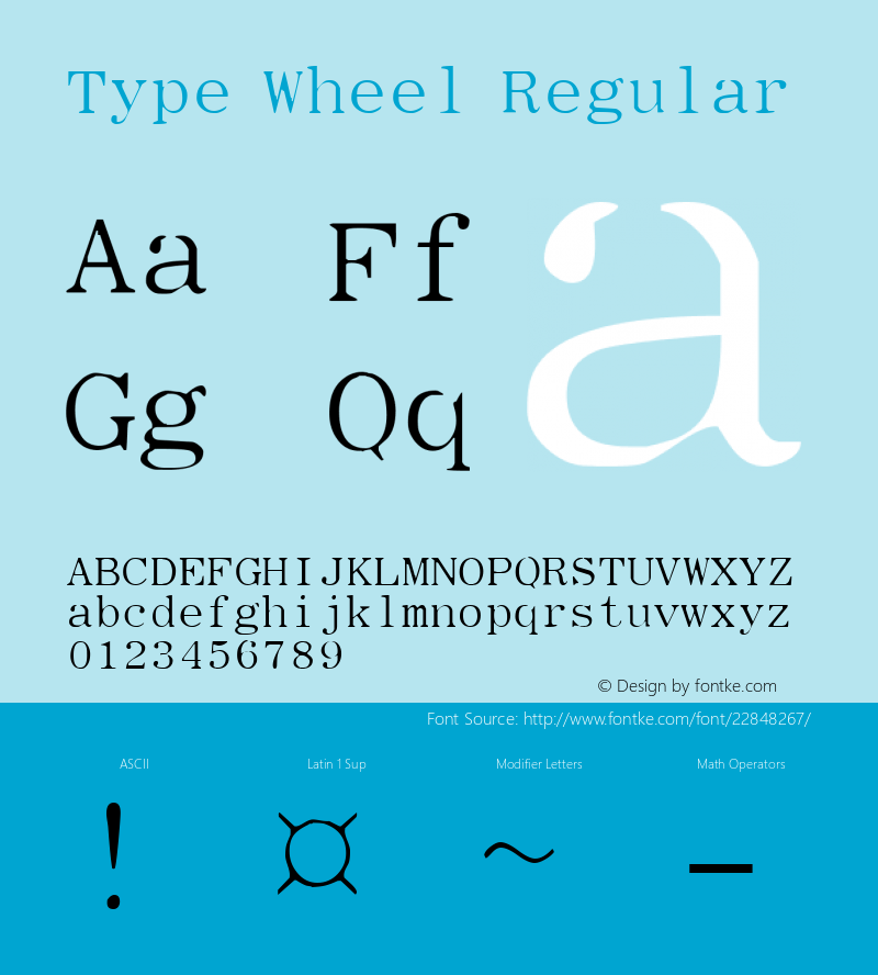 Type Wheel Freeware Font Sample